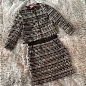 H&M Tweed Jacket & Skirt Set metallic gold & black